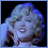 Four pixelated show a woman with blonde hair in various poses against black backgrounds, each displaying distinct facial expressions and head positions