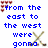 Pixelated blue text on white background with hockey sticks and red heart clusters, displaying phrases like 'from the east to the west' and 'b-u-s-t bust em'.