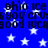 Blue background with white stars and repeated text 'ohio ice you crus good luck' in dark blue pixelated font.