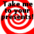 Red and white spiral background with black text reading "Take me to your presents!" in four identical quadrants.