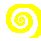 Four yellow spiral patterns on a gray background, each with distinct partial borders and pixelated edges.