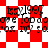 Red and white checkered background with repeated text 'kay1997' and 'love you do' in black pixelated font, showing animation changes in text alignment and background pattern.