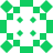 Green and white pixelated pattern with four diamond shapes at corners and four cross shapes in center on white background