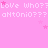 Pink background with repeating text 'Love Who??? aHtOniO???' and small pink stars scattered throughout.