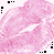 A static pixelated image of pink lips with a white highlight, surrounded by black square markers on a white background.