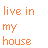 Static orange pixelated text on white background arranged in three with phrases about shelter and payment