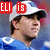 Pixelated image of a person in blue sports uniform with white helmet, two red text boxes reading 'ELI' and 'is', and partial word 'Amazing' at bottom.