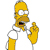 Pixelated yellow cartoon character with wide eyes and open mouth holding a beer mug in one hand and a bottle in the other against white background.