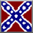 A 48x48 pixel buddy icon featuring a Confederate battle flag design on the left and red text reading "southern pride" on the right, displayed as part of an animated contact sheet with two frames.