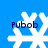Four white snowflake icons on a blue background, each with the text "Pubob" in dark blue pixelated font above it.