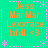 Pixelated turquoise background with orange text and pink decorative elements arranged in a pattern