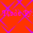Red background with purple diamond pattern and repeated pink text 'Made By:' in pixelated font