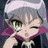 A pixelated anime-style character with light gray hair and green eyes winking, holding a finger to lips, next to text reading "Anime IM" and "com" on black background.