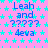 A static image with a pink background covered in cyan stars, displaying repeated text "Leah and ????? 4eva" in blue pixelated font.