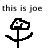 Pixelated black-and-white stick figure with cloud-shaped head and arms, next to red 'F' grade on blue-lined paper with text above.