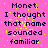 Pixelated text on a pink background with yellow noise, repeated three times in a