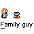Pixel art of two characters: a girl with orange hair and blue shirt, and a smaller boy with brown hair and red shirt, with speech bubbles reading STUWIE, BURN IN, and HELL.