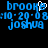 Pixelated blue text on black background shows 'brook' with a white cursor icon, '10-20-08', and 'joshua' in two side-by-side frames.