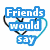 Six static buddy icons arranged in two of three, each featuring heart outlines and text phrases about friendship