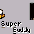 Animated contact sheet of a pixel art buddy icon showing sequential motion frames with yellow and blue stick figures against gray background.