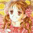 A 48x48 pixel buddy icon split into two frames showing a cartoon character with curly red hair and pink clothing on the left, next to black background text reading "Anime IM" and "com" on the right.