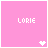 A 4x3 contact sheet of animated frames showing variations of the name "GLORIE" in pixelated text on pink backgrounds with small white hearts, one frame is grayed out.