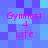 Pixelated text 'Gymnast 4 Life' in pink appears on a blue and purple pixel background with no visible motion