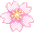 Five pixelated flower icons with checkered transparency, each in distinct pastel colors and arranged in a on gray background