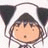 Pixelated cartoon character with brown hair, light skin tone, and a white chef's hat featuring two black side flaps.