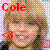Pixelated image of a person with light brown hair and closed eyes, overlaid with red text 'Cole' at top left and '3' at bottom left.