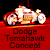 Animated contact sheet showing three frames of a Dodge Tomahawk Concept motorcycle icon with red background and text, displayed in 2x2 grid layout.