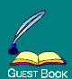 Animated contact sheet of a guest book icon with feather quill writing, showing 19 sequential frames arranged in a 5x4 grid on teal background.