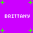 Purple background with green plus signs and repeated white text 'BRITTANY' in pixelated font across four positions.