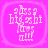 Four identical pixelated icons arranged in a on a bright pink background, each displaying white text and symbols