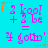 A static image with a bright cyan background featuring repeated pink text and symbols