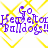 Purple text reading "Go Hertford Bulldogs!!" on a yellow diamond-patterned background with pixelated rendering.