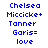 Blue pixelated text on white background arranged in two vertical with identical repeated names and symbols