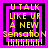 Four identical square display yellow text on black with purple borders, each reading "UTALK LIKE UR A NEW Sensation !!!!" in pixelated font