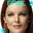 four identical pixelated images showing a person with brown hair and earrings, each overlaid with 'BREE' text in cyan or magenta and small star-like symbols