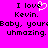Pixelated text on bright pink background with black and white elements, including a heart symbol replacing the 'o' in 'love'.