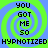 Four identical with green and blue spiral backgrounds display vertical text 'YOU GOT ME SO' above horizontal text 'HYPHOTIZED', all in black pixelated font