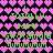 Pixelated icon with pink heart pattern background and green text repeating 'I TOTALLY love Gwatalala !!!!!!!!!' in multiple