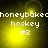 Yellow and black pixelated icon with white text reading 'honeybaked hockey #2' and a glowing effect.
