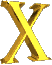 Golden 3D 'X' letters arranged in a with subtle animation changes across three