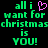 Green pixelated text on black background reads 'all i want for christmass is YOU!' with a pink heart symbol replacing the word 'love' in both instances.