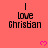 A static image with a solid coral background displaying repeated text and heart symbols.