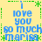 Static pixel art displays four identical of blue text on a yellow background, each bordered by green dotted lines and asterisks