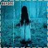 Four- shows a ghostly figure with long black hair and white dress in various settings, including a forest, room, and close-up, with text overlays like BEFORE, YOU DIE, YOU SEE, THE RING