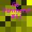 Pixelated image with repeated text "Go Panthers!! #11" in pink over a green and black checkered background.