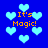 Blue background with light blue heart shapes and orange text reading "It's Magic!" in pixelated style.